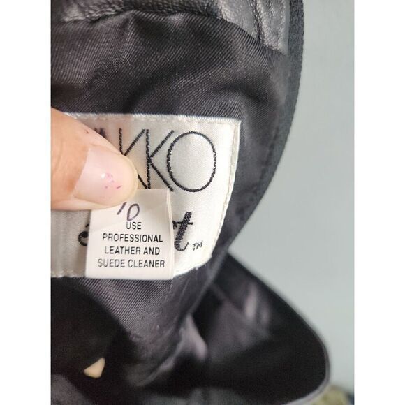 Vakko Sport Women Black 100% Leather A-Line Straight Knee Length Skirt size 10 - Picture 8 of 8